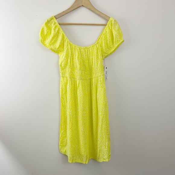Billabong Yellow Wildflower Lightweight Flowy Minidress Mini Dress 10 M new nwt - Picture 2 of 12